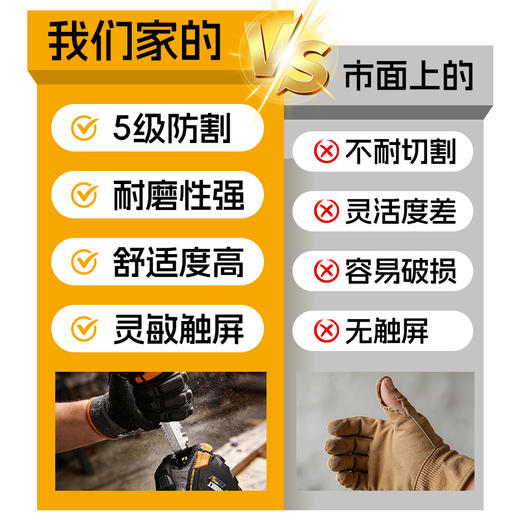 TOUGHBUILT拓必得TB-P2-11-5抗穿刺防滑透气铠甲高弹防撞击耐磨五级防割手套 商品图2