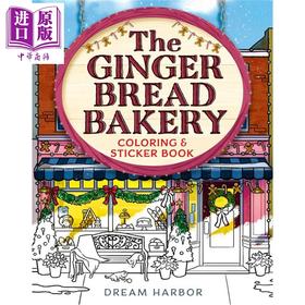 预售 【中商原版】姜饼烘焙坊涂色贴纸书 The Gingerbread Bakery Coloring and Sticker Book 英文原版 Laurie Gilmore