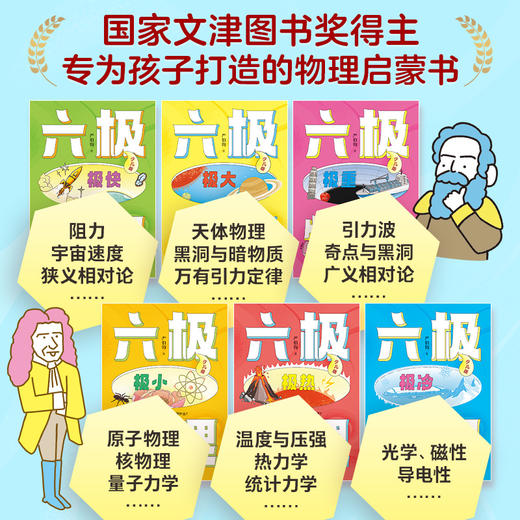 六极物理（少儿版）少儿科普【7–15岁孩子物理启蒙】对标新课标，物理提分神器！把500+个硬核物理概念，讲得清清楚楚、生动好懂，重构孩子的物理认知框架 商品图1