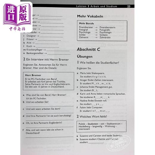 【中商原版】Willkommen 1 Third edition German Beginner s course Activity book成人德语课程 Willkommen! 1 练习册 商品图4