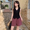 【清凉一夏，天然苎麻】老钱风苎麻短裤女夏季新款纯色五分裤宽松薄款松紧腰抽绳显瘦短裤女 商品缩略图2