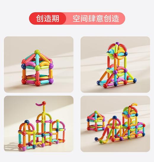 新品❗️百变磁力棒88件套 拖车收纳大桶 出口德国高品质磁力棒｜DIY 手工益智天花板 加厚升级强磁 自带拖车收纳大桶 充分开发创造力 空间思维 锻炼手部精细动作 商品图4