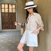 【清凉一夏，天然苎麻】老钱风苎麻短裤女夏季新款纯色五分裤宽松薄款松紧腰抽绳显瘦短裤女 商品缩略图0