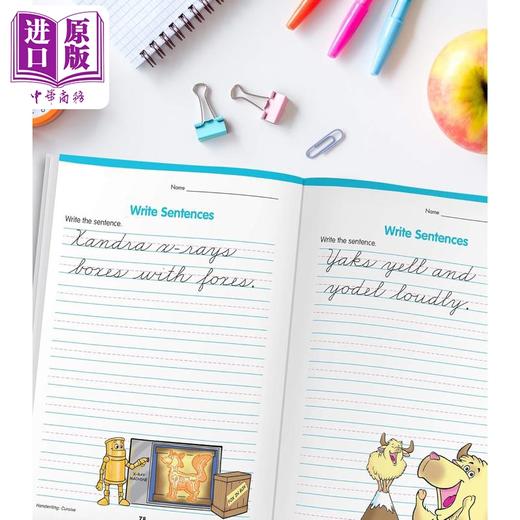 【中商原版】Carson Dellosa Cursive Handwriting Workbook  Grades 3-5 儿童连体字手写练习册 3-5年级 字母描红本 商品图4