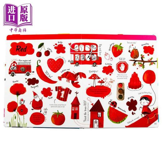 英文原版 Usborne Big Book of Colours 孩子的色彩启蒙全书 颜色识别 11大色系130余种颜色 早教启蒙认知 艺术启蒙童书 纸板书 商品图1