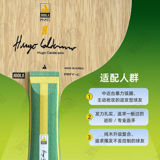 【押金试打不实际发货】JOOLA优拉雨果同款乒乓球拍底板ARY-c尤拉快攻弧圈内置绿芳碳乒乓底板 商品图3