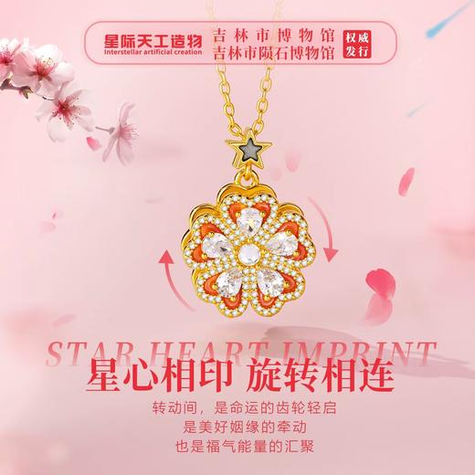 【镶嵌天外来物 星际浪漫与永恒爱意】 星心相印项链 （吉林市陨石博物馆出品 “星”为天，“心”属地 旋转相连 是为相印） 商品图4