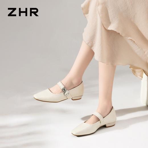 ZHR一字带浅口女鞋2026夏季新款小个子透气女单鞋舒适ins玛丽珍鞋★ 商品图2
