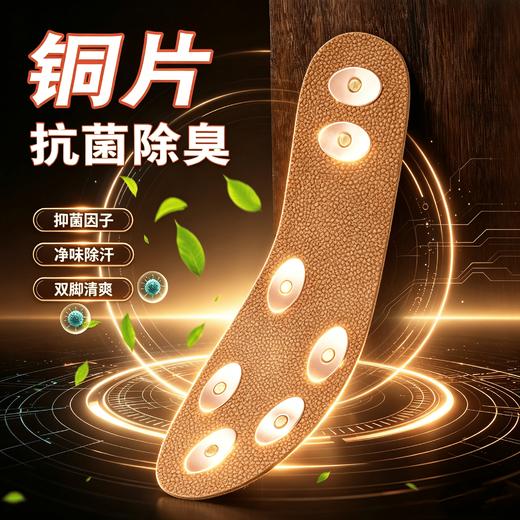 【颠覆普通鞋垫 铜片抑菌除臭】蒙脉黑科技头层牛皮铜片专利鞋垫（专 利 号:ZL202530740956.4） 商品图1