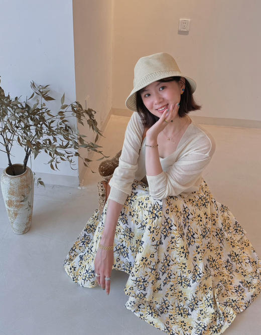 𝐋𝐀𝐍𝐂*𝐘 朗姿法式田园风手绘木槿花全棉半身裙 商品图2