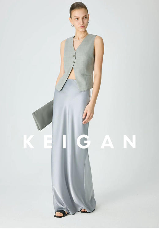 高端KEIGA*N醋酸鎏光裙子半身裙072502 商品图3