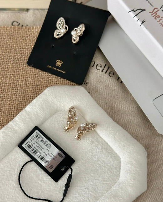 原单shes巴洛克蝴蝶耳钉/耳夹072506 商品图7