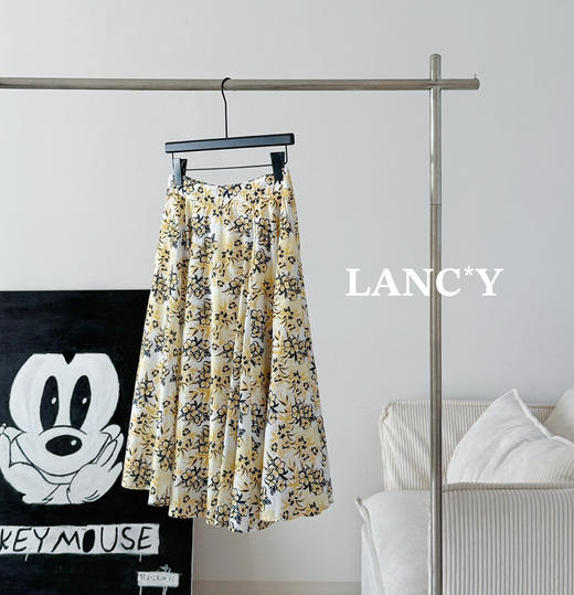 𝐋𝐀𝐍𝐂*𝐘 朗姿法式田园风手绘木槿花全棉半身裙 商品图4