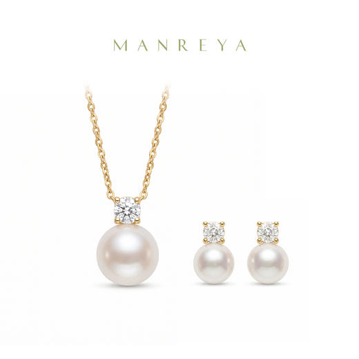 Manreya玛芮雅“极简王妃”淡水珍珠套装 铜镀金淡水珍珠【礼袋+证书+礼盒】 商品图10