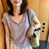 老钱风莱赛尔亚麻针织防晒衫 ， 定染丁香紫，高级显白！清凉亚麻，夏天好温柔～【3-7天发货】 商品缩略图2
