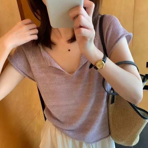 老钱风莱赛尔亚麻针织防晒衫 ， 定染丁香紫，高级显白！清凉亚麻，夏天好温柔～【3-7天发货】 商品图5