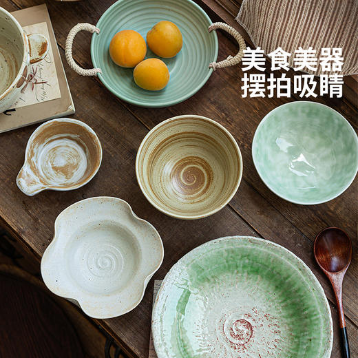 摩登主妇釉下彩窑变餐具日式一人食饭碗家用盘子2026新款月子碗具 商品图1