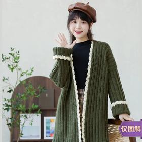 苏苏姐家抹茶复古毛衣手工编织衣服外套自制材料包