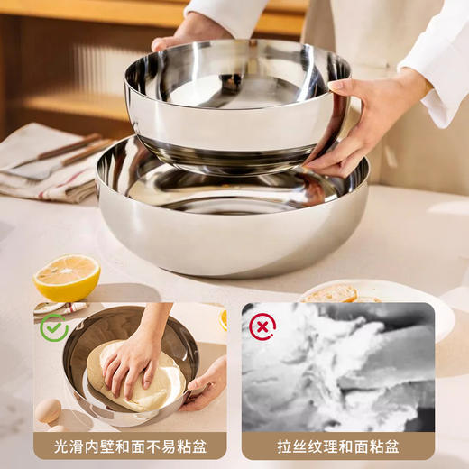摩登主妇316L不锈钢和面盆带盖揉面盆家用食品级加厚发面盆打蛋盆 商品图1