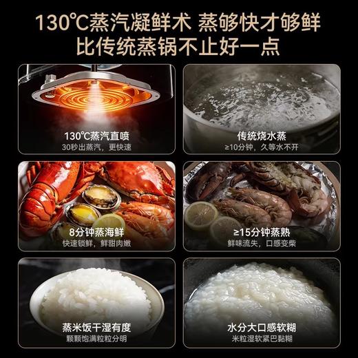 【蒸烤箱/炸锅/微波炉/煮蛋器/隔水炖/干果机多用途一体 7L大容量可放整只鸡】BIYI比依 独立水箱蒸汽空气炸锅7L容量 AF-720A-WD 商品图4