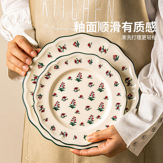 摩登主妇釉下彩法式餐具饭碗家用2026新款漂亮餐盘子陶瓷碗具汤碗 商品图2