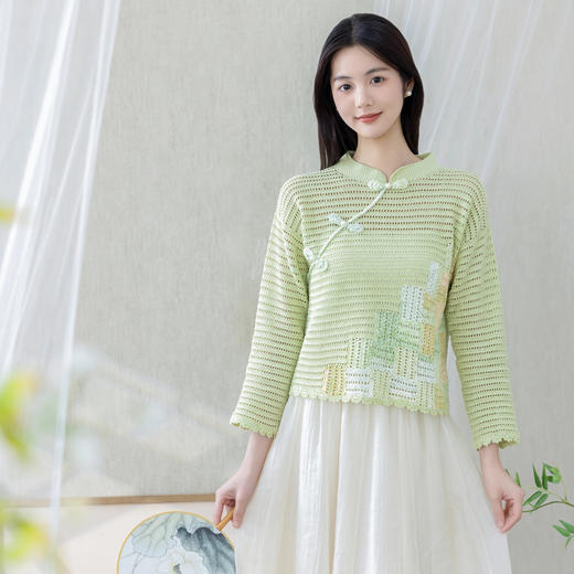苏苏姐家奂若中式套头衫手工DIY编织钩针蕾丝线衣服毛线团材料包 商品图2