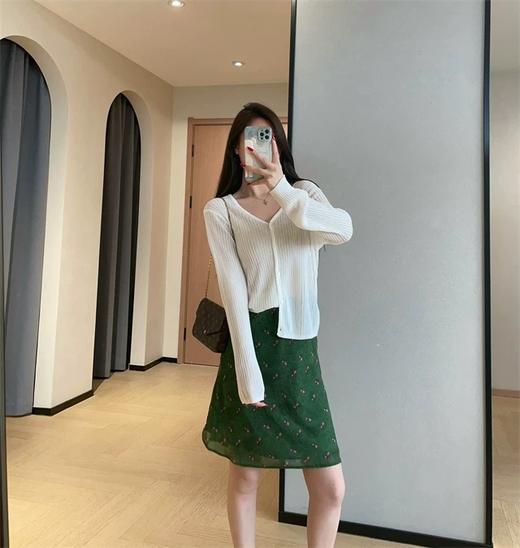 莫奈绿小花鱼尾半裙 ｜ 化作一尾游鱼，跃入法式浪漫里，优雅高级！【3-5天发货】 商品图8