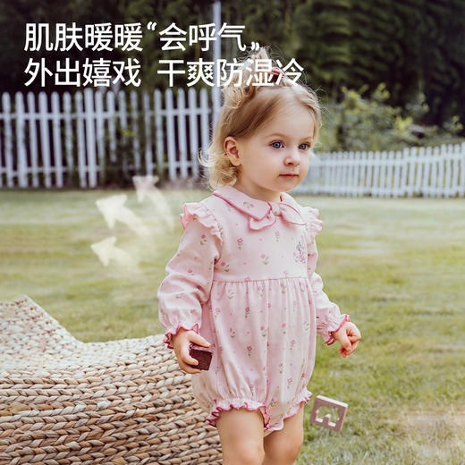 【宝宝服饰】新品嫚熙婴儿衣服外出连身衣宝宝包屁衣秋游穿搭出片火山小磨毛 商品图3
