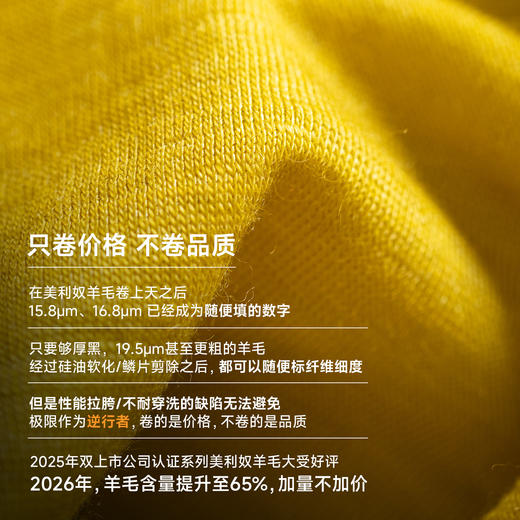 极限崂里2026夏女美利奴羊毛短袖干爽透气抗菌防异味圆领T恤 商品图2