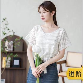 苏苏姐家柔雅束腰短袖手工diy编织毛线团钩针自制材料包打发时间