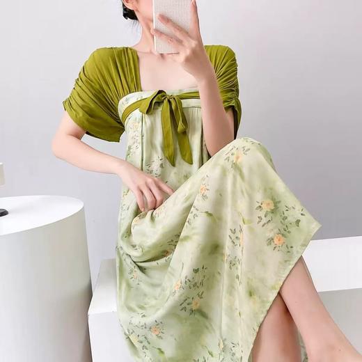 【顺滑亲肤 飘逸灵动】宫诏 新中式改良汉服方领棉绸连衣裙 自带胸垫居家户外两穿 11款可选 商品图7