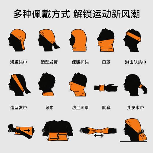 灰壳美利奴羊毛户外魔术头巾运动夏轻薄透气速干面罩吸湿排汗围脖 商品图4