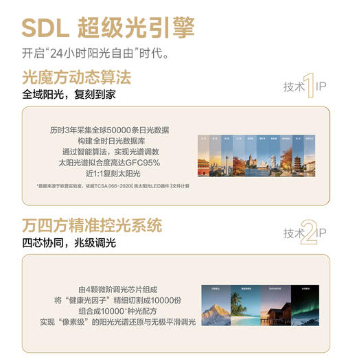 「旗舰版👍特价」欧普照明天境®SDL全光谱LED淡彩色客厅吸顶灯卧室灯晴空灯 商品图4