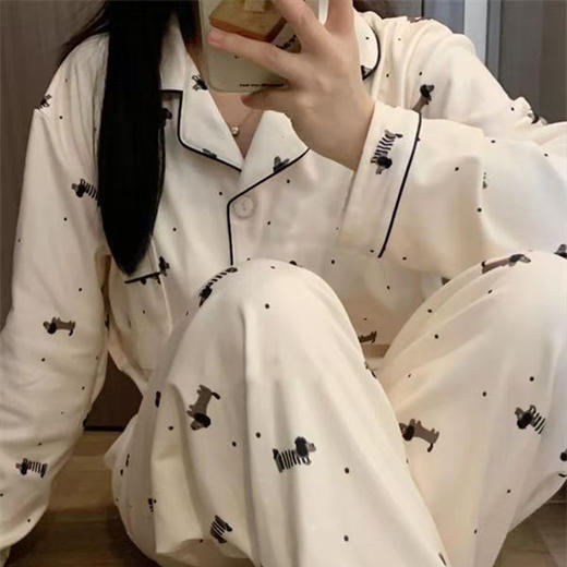 【轻奢感❗️韩系卡通家居服套装】柔软轻盈，舒适透气，家里家外一套就够了！睡衣睡裤女春夏秋款长袖长裤可爱ins风大码★美物社 商品图1