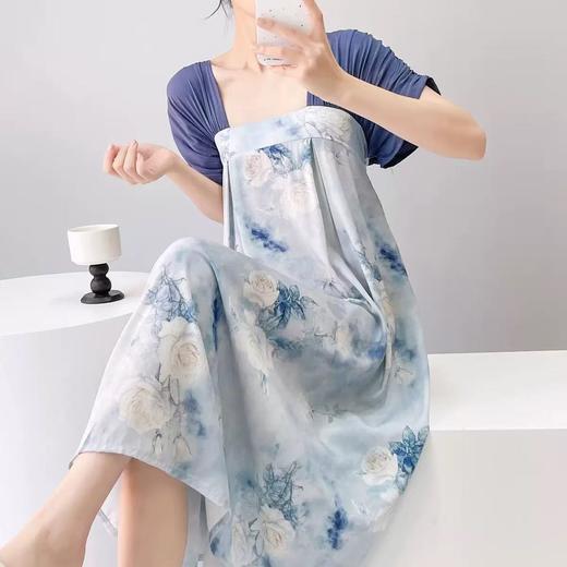 【顺滑亲肤 飘逸灵动】宫诏 新中式改良汉服方领棉绸连衣裙 自带胸垫居家户外两穿 11款可选 商品图1