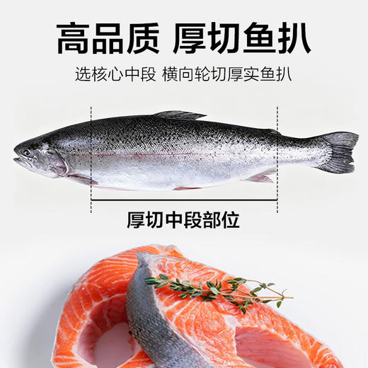 【甄选品质】八鲜桥 三文鱼排 1kg/袋 肉质橙鲜脂纹匀净 商品图1