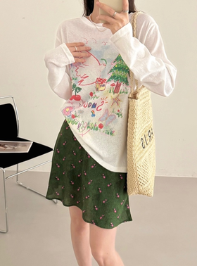莫奈绿小花鱼尾半裙 ｜ 化作一尾游鱼，跃入法式浪漫里，优雅高级！【3-5天发货】