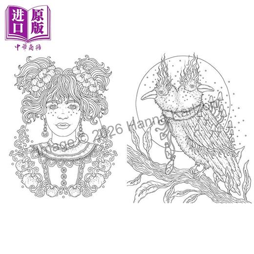 预售 【中商原版】万圣涂色书 Halloween Coloring Book 汉娜·卡尔松 英文原版 Hanna Karlzon 内含纹理纸张  商品图3