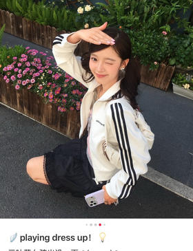 原单三叶子𝐓𝐑𝐀𝐂𝐊 𝐓𝐎𝐏立领梭织夹克外套072904