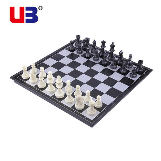【初学者轻松上手】UB友邦国际象棋 折叠便携棋盘 黑白磁性棋子 儿童小学生培训比赛专用 商品图1