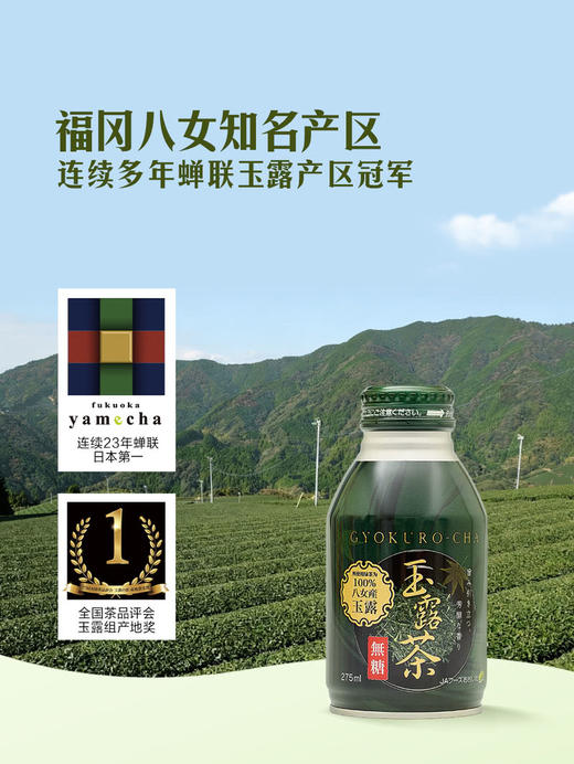 MM 山姆 日本进口 八女玉露绿茶 275ml*6/12瓶 商品图2