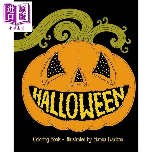 预售 【中商原版】万圣涂色书 Halloween Coloring Book 汉娜·卡尔松 英文原版 Hanna Karlzon 内含纹理纸张  商品图0