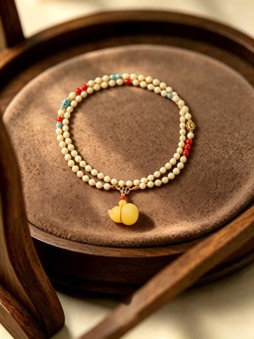 天然琥珀蜜蜡【花珀系列】典雅品质 感受自然之美 一花一世界 喆祥琥珀手链手串挂坠 商品图3