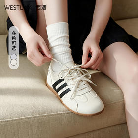 西遇复古德训鞋女2026秋季新款小众圆头赛车鞋透气薄底运动鞋K1466575