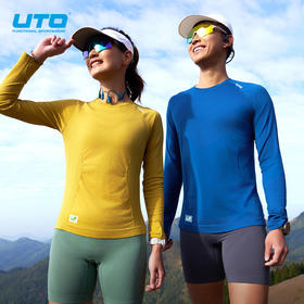 UTO羊毛运动长袖春秋男女款保暖速干户外登山跑步打底T恤衫