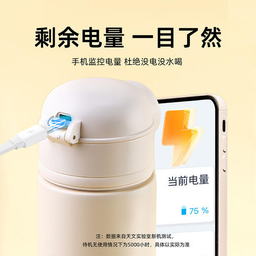 【一锁双盖 指纹解锁更安全】天文智能指纹保温杯 礼盒装B2961 蓝牙小程序管理指纹 316不锈钢 直饮敞口双模式 360°密封防漏 长效保温 学生开学水杯 商品图5