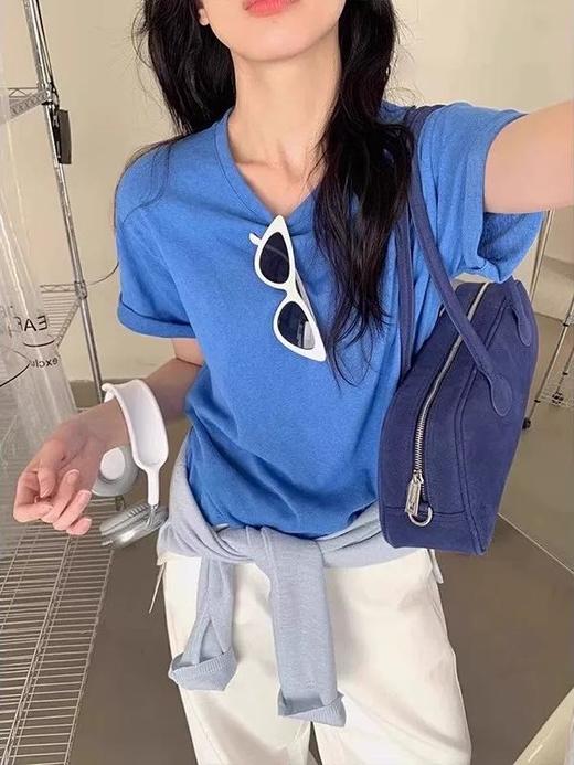 法国100%亚麻短袖 | 法式时髦女性的极简穿搭，十色可选，基础T恤也能穿出老钱风【3-5天发货】 商品图2