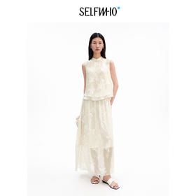 SELFWHO假两件新中式柳枝提花背心女2026夏新款兔耳盘扣套头上衣
