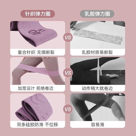 【分段阻力❗️针织翘臀圈】多档位阻力可选，防滑针织面料不易卷边，紧密纺织弹力布料，收纳轻巧便于携带，带翘臀女健身男力量训练拉伸环形弹拉力带QQ★美物社 商品图3