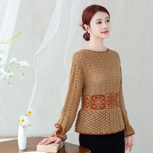 苏苏姐家青花羊绒毛衣手工衣服毛线团钩针毛衣材料包 商品图2